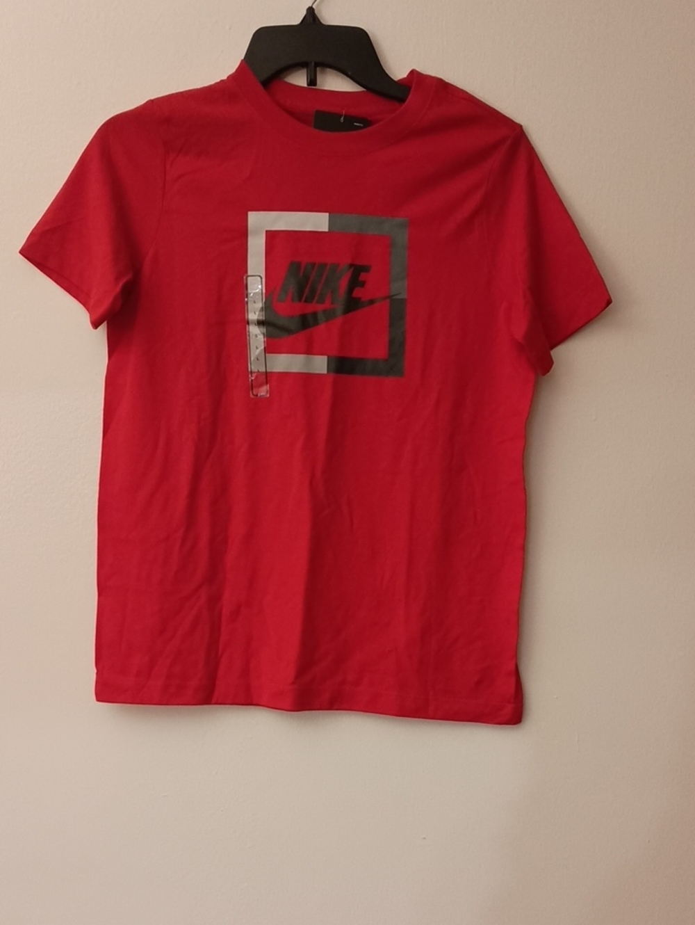 Nike Red Short-Sleeve Tee with Black Logo Square